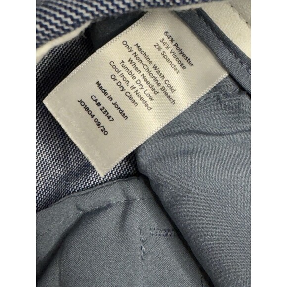 Talbots Hampshire Ankle Pants 16 Sharkskin Blue Straight Leg High Rise Business - Picture 7 of 8